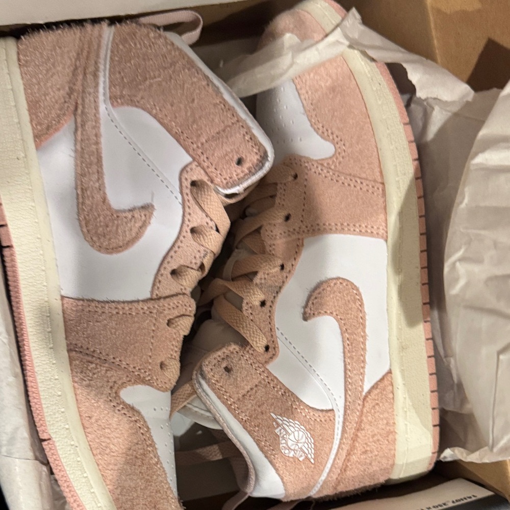 Women's Pink and White High-Top Sneakers